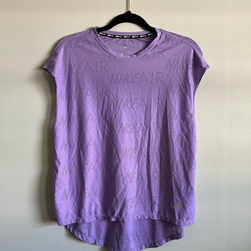 Nike Air Dri-Fit Cap Short Sleeve Workout Top Purple Running‎ Women Size Medium